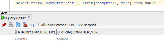 RTRIM function in a SQL